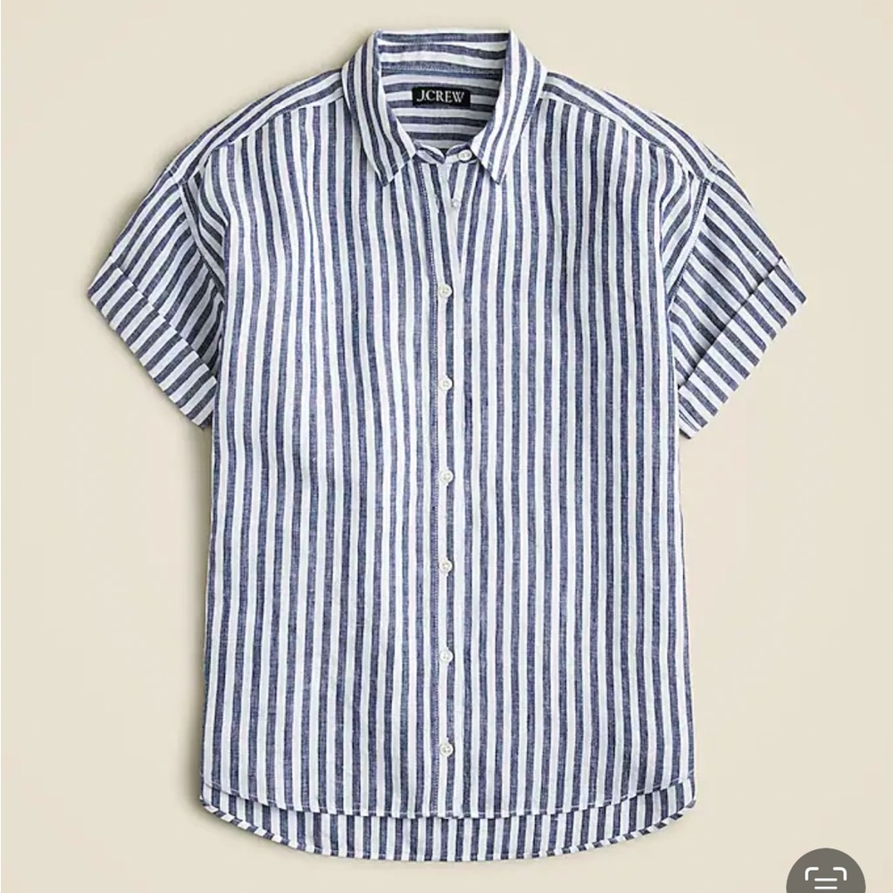 NWT J. Crew Capitaine Shirt in Stripe, Baird McNutt Irish Line, 2X